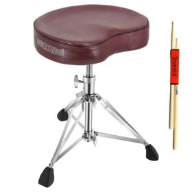 5 Core Drum Throne Padded Guitar Stool Saddle Drummer Seat For Adults & Kids - DS CH CHERRY SDL HD (Option: DSCHCHERRYSDLHD)