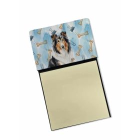Tricolor Collie Coworker Watercolor Sticky Note Holder Refillable Dispenser Desk Accessory 3x3 Pad Gift (Option: Default)