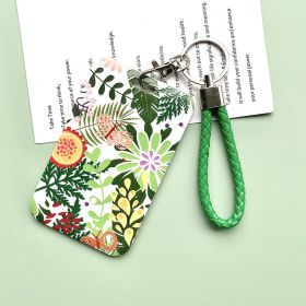 Green Plant Series Simple Fashion Lanyard Card Cover (Option: Colored Plants-Green hand rope)