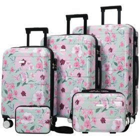 Luggage Sets New Model PC 5pcs, Hardside Lightweight Durable 20' 24' 28' Suitcases With 8' 14' Cases, Suitcase With Lock Spinner Wheels (Option: defaulttitle)