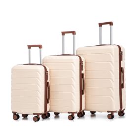 3 in 1 ABS&PC Trolley Box 20in 24in 28in Trolley Box Iron Tie Rod ABSPC Alloy Beige (Option: default title)