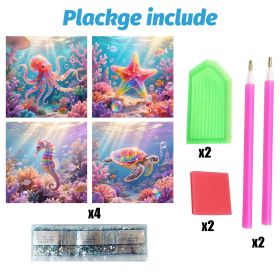 4 Packs Rhinestones Art Painting Kit (Option: W13688170)