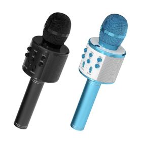 5 Core Microphone Wireless Karaoke Mic With Speaker 3 In 1 Portable Bluetooth Microfono Inalambrico (Option: WMSPKBLKBLU)
