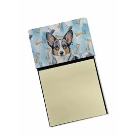 Blue Merle Cardigan Welsh Corgi Coworker Watercolor Sticky Note Holder Refillable Dispenser Desk Accessory 3x3 Pad Gift (Option: Default)