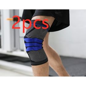 Sports Running Fitness Protection Knee Pads Brace Strap (Option: Black blue anti slip2-M)