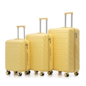 3 in 1 ABS&PC Trolley Box 20in 24in 28in Trolley Box Iron Tie Rod ABSPC Alloy Wine Yellow (Option: default title)