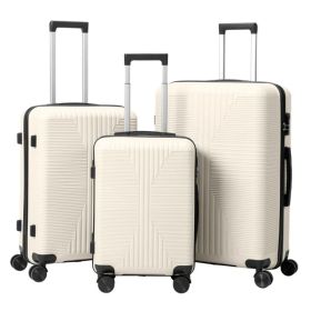Non-TSA Customs Lock 3-in-1 PP Trolley Case, 20in, 24in, 28in, PP Off-white (Option: defaulttitle)