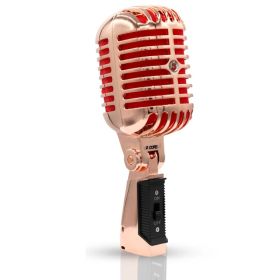 5 Core Classic Retro Microphone Dynamic (ALL METAL BODY) - Old Vintage Style Unidirectional Cardioid Mic W/ XLR Input Universal Stand Compatible (Option: COPPER)