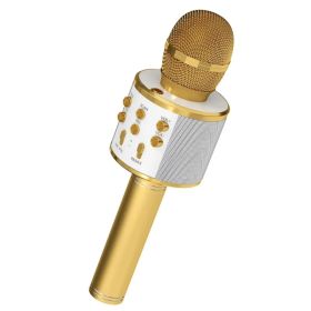 5 Core Microphone Wireless Karaoke Mic With Speaker 3 In 1 Portable Bluetooth Microfono Inalambrico (Option: GOLD)