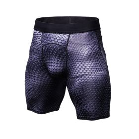 Men's Casual And Comfortable Compression Muscle Gym Shorts (Option: Serpent Python black-M-Short)