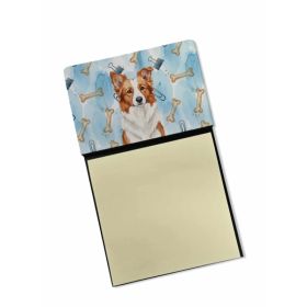 Red and White Border Collie Coworker Watercolor Sticky Note Holder Refillable Dispenser Desk Accessory 3x3 Pad Gift (Option: Default)