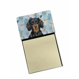 Longhaired Black and Tan Dachshund Coworker Watercolor Sticky Note Holder Refillable Dispenser Desk Accessory 3x3 Pad Gift (Option: Default)