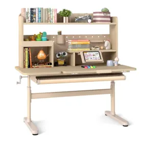 Height Adjustable Kids Study Desk With Storage & Tiltable Desktop, Ideal For Growing Children 3+ (Option: defaulttitle)