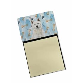 White Akita Coworker Watercolor Sticky Note Holder Refillable Dispenser Desk Accessory 3x3 Pad Gift (Option: Default)