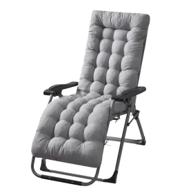 67x22in Chaise Lounger Cushion Recliner Rocking Chair Sofa Mat Deck Chair Cushion (Option: Grey)