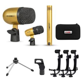 5 Core Conga Mic Snare Tom Microphone Drum Kit Condenser XLR Instrument Mics (Option: GOLD)