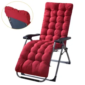 67x22in Chaise Lounger Cushion Recliner Rocking Chair Sofa Mat Deck Chair Cushion (Option: Red)