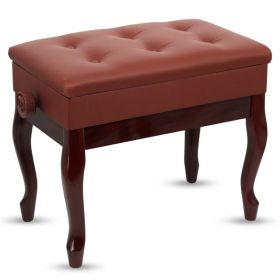 5 Core Piano Bench Wooden Height Adjustable Stool Heavy Duty Keyboard Seat with Storage (Option: Cherry)