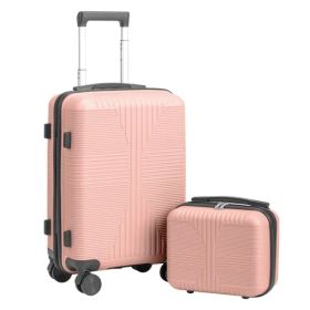 Non-TSA Customs Lock 2-in-1 PP Trolley Case, 12in/20in PP, Rose Gold (Option: defaulttitle)