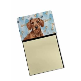 Wirehaired Red Dachshund Coworker Watercolor Sticky Note Holder Refillable Dispenser Desk Accessory 3x3 Pad Gift (Option: Default)