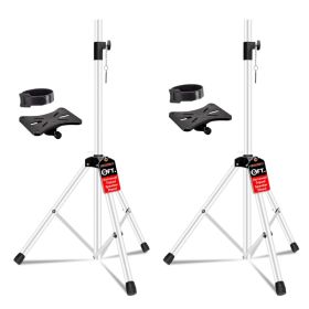 5 Core Speaker Stand 2Pcs Tripod Floor Tall Adjustable Up To 72 Inch DJ Studio Monitor Stands Pole Mount (Option: white)