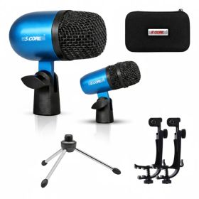 5 Core Conga Mic Snare Tom Set Professional XLR Cardioid Condenser Instrument Microphone Kit (Option: blue)
