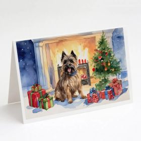 Cairn Terrier Christmas Greeting Cards Pack of 8 Blank Cards with Envelopes Whimsical A7 Size 5x7 Blank Note Cards (Option: Default)