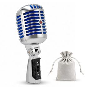 5Core Vintage Microphone Classic Dynamic Professional XLR Studio Retro Style Mic (Option: Chrome Blue)