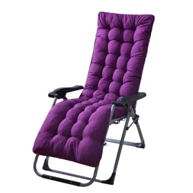67x22in Chaise Lounger Cushion Recliner Rocking Chair Sofa Mat Deck Chair Cushion (Option: ThickenPurple)