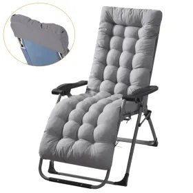 67x22in Chaise Lounger Cushion Recliner Rocking Chair Sofa Mat Deck Chair Cushion (Option: ThickenGrey)