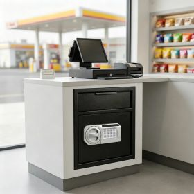 Commercial Safe with Drop Slot for Cash Deposits, Multi-Scene Safe for Office, Household & Commercial Use, Equipped with Password Lock, Emergency (Option: default title)
