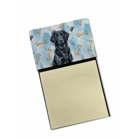 Black Flat-Coated Retriever Coworker Watercolor Sticky Note Holder Refillable Dispenser Desk Accessory 3x3 Pad Gift (Option: Default)