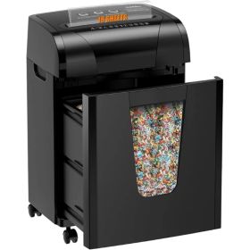 Paper Shredder, 18-Sheet Cross Cut Level P-4, Shred Paper/Credit Card/CD, with Large Pull Out Bin, Add Auto Jam Proof System Shredder for Home&Of (Option: default title)