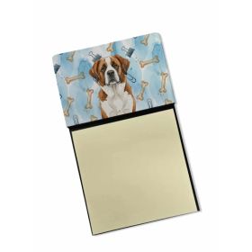 Brown and White Saint Bernard Coworker Watercolor Sticky Note Holder Refillable Dispenser Desk Accessory 3x3 Pad Gift (Option: Default)