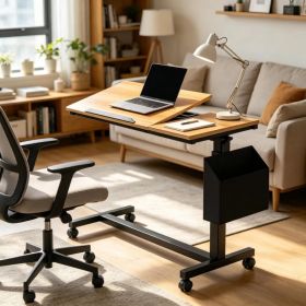 Mobile C Table with Adjustable Height and From (Option: default title)