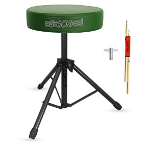 5 Core Drum Throne 3" Thick Padded Memory Foam Comfortable Drummer Stool 330Lb Capacity Adjustable (Option: Deep Green)