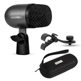 5 Core Drum Mic High Sensitivity Snare Tom Instrument Microphone with Dynamic Moving Coil Uni-Directional Pick Up Pattern Swivel Mount Durable St (Option: Black)