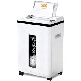 200-Sheet Auto Feed Paper Shredder, 40 Min Non-Stop Heavy Duty Shredders, P-5 Ultra Security Commercial Paper Shredder for Home Office, Micro Cut (Option: default title)