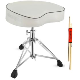 5 Core Drum Throne 4" Padded Guitar Stool Drummer Chair Adjustable Seat (Option: white)