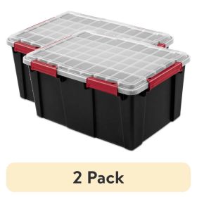 (2 pack)20 Gallon WaterProof Plastic Storage Bin with Lid, Gasket Seal and Durable Latches, Black(Shipment from Walmart) (Option: default title)