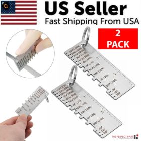 2PCS Thickness Gage Sheet Metal Gauge Measuring Tool Wire Gauge Stainless Steel (Option: Silver)