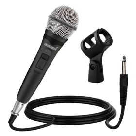 5 CORE Microphone Dynamic Vocal Handheld Mic Cardioid Unidirectional Microfono W On Off Switch + XLR Audio Cable For Singing Karaoke Public Speak (Option: Black)