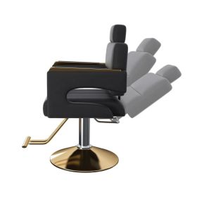 Professional Hydraulic Barber Chair - 360° Swivel with Adjustable Height, Stainless Steel Armrests & Reclining Backrest for Salon & Barber Shop (Option: default title)