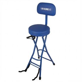 5Core Guitar Stool 3.15" Padded Chair W Backrest Foldable Music Seat Built In Foot Rest Guitar Stand (Option: blue)
