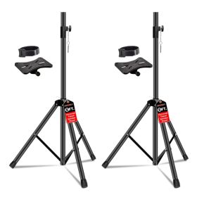 5 Core Speaker Stand 2Pcs Tripod Floor Tall Adjustable Up To 72 Inch DJ Studio Monitor Stands Pole Mount (Option: Black)