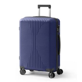 Non-TSA Customs Lock Single 24-inch PP Trolley Case, Navy Blue (Option: defaulttitle)