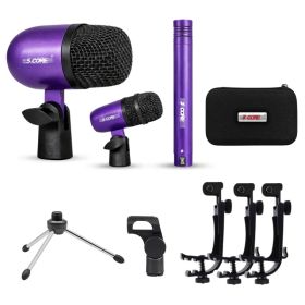 5 Core Conga Mic Snare Tom Microphone Drum Kit Condenser XLR Instrument Mics (Option: Purple)