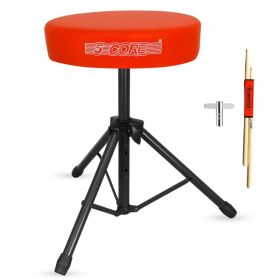 5 Core Drum Throne 3" Thick Padded Memory Foam Comfortable Drummer Stool 330Lb Capacity Adjustable (Option: Orange)