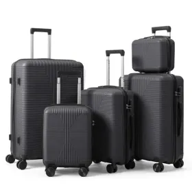 Non-TSA Customs Lock 5-in-1 PP Trolley Case, 12in, 16in, 20in, 24in, 28in, PP, Dark Gray (Option: defaulttitle)