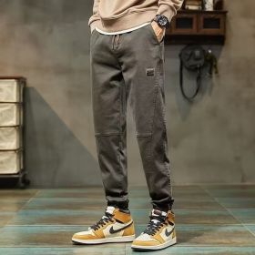 Men's Casual Sports Cropped Ankle-Tight Pants (Option: M66 Army Green-L)